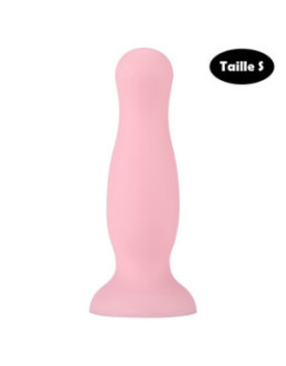 Plug anal ventouse rose pastel taille S