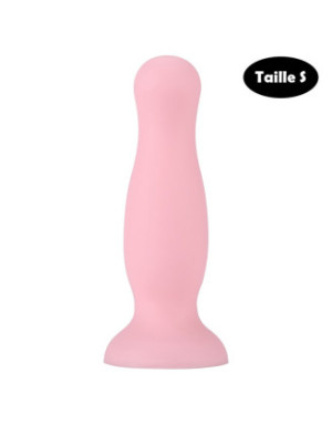 Plug anal ventouse rose pastel taille S