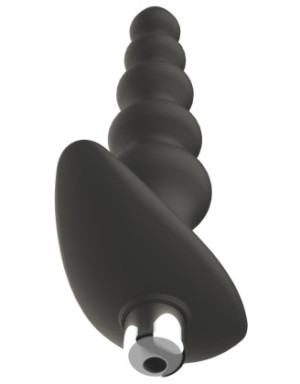 Plug anal vibrant noir en silicone