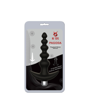 Plug anal vibrant noir en silicone