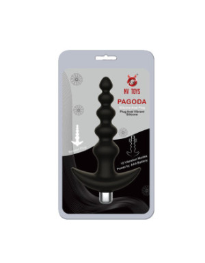 Plug anal vibrant noir en silicone