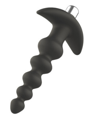 Plug anal vibrant noir en silicone