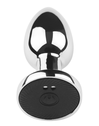 Plug vibrant acier inoxydable anal taille M avec télécommande, USB