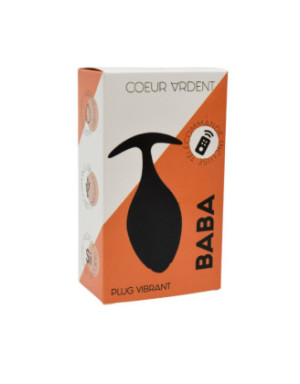 BABA, Plug vibrant anal noir USB, avec télécommande