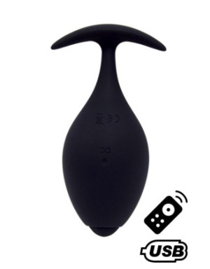 BABA, Plug vibrant anal noir USB, avec télécommande