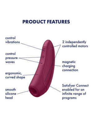 Stimulateur clitoridien connecté bordeaux Curvy 1+ Satisfyer