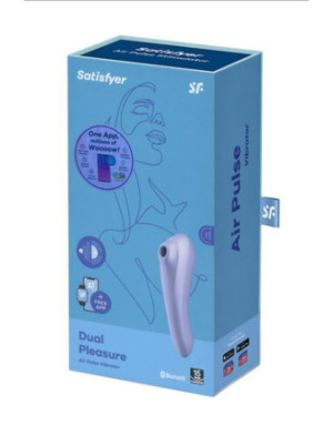 Vibromasseur et stimulateur de clitoris violet connecté Dual Pleasure Satisfyer