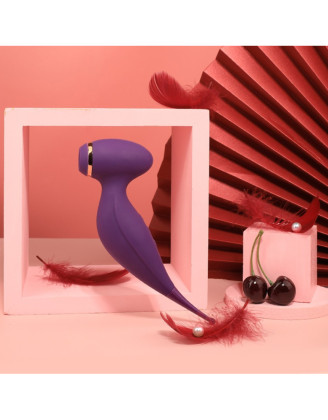 Oiseau du Paradis - Vibromasseur 2 en 1 avec vibration clitoridienne par membrane et embout stimulateur violet