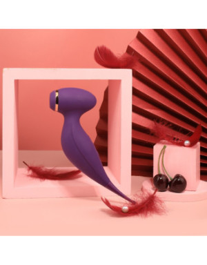 Oiseau du Paradis - Vibromasseur 2 en 1 avec vibration clitoridienne par membrane et embout stimulateur violet