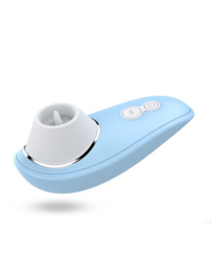 Vibromasseur bleu à langue vibrante pour cunnilingus