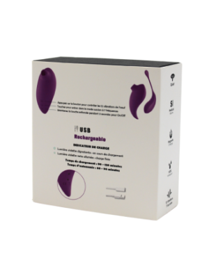 2en1 Stimulateur clitoridien à picots par aspiration avec son œuf vibrant à distance violet