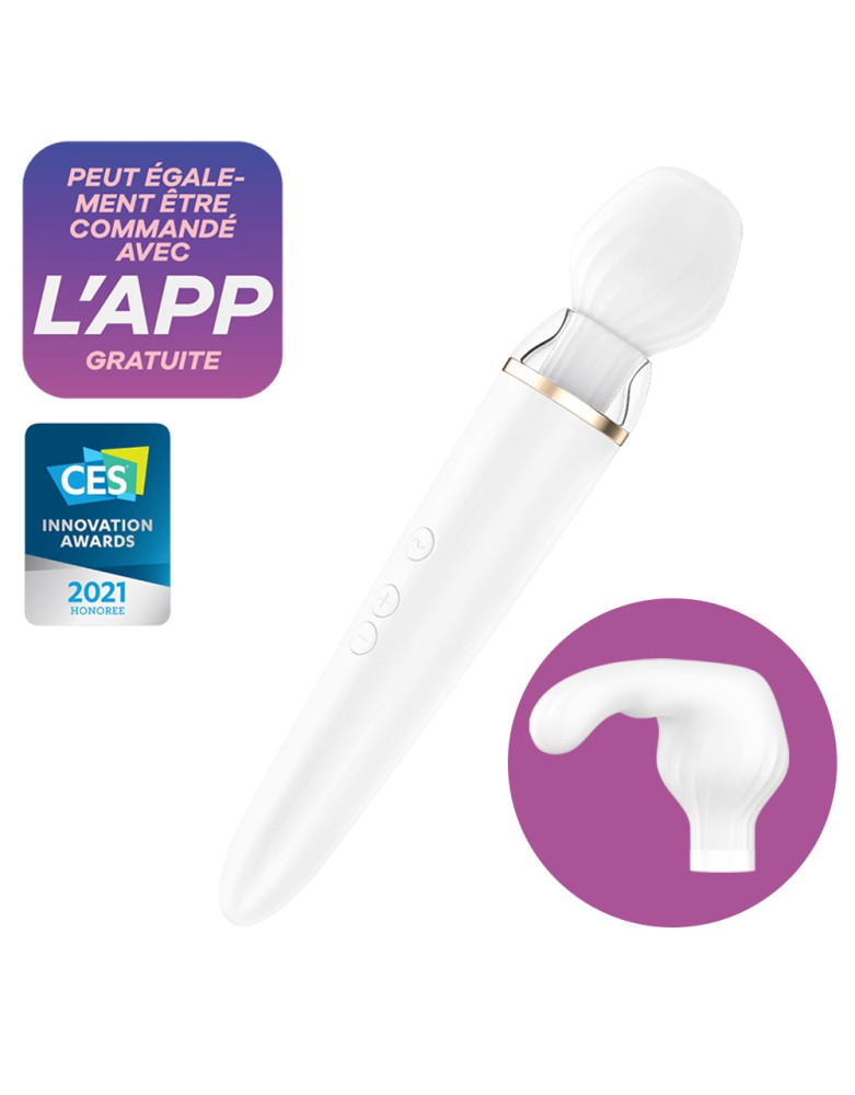 Double wand blanc connecté USB Double Wand-er Satisfyer