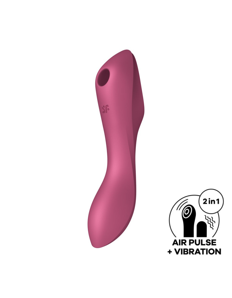 2 en 1 Stimulateur de clitoris et vibromasseur Curvy Trinity 3 rouge Satisfyer