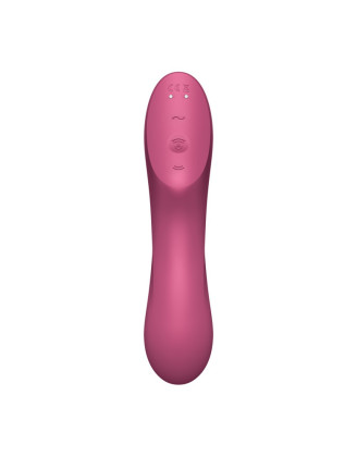 2 en 1 Stimulateur de clitoris et vibromasseur Curvy Trinity 3 rouge Satisfyer