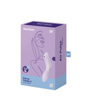 2 en 1 Vibromasseur et stimulateur de clitoris USB violet Curvy Trinity 2 Satisfyer