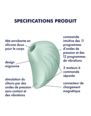 Stimulateur de clitoris vert USB Pearl Diver Satisfyer