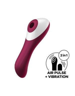 2 en 1 Vibromasseur et stimulateur de clitoris USB rouge Dual Crush Satisfyer