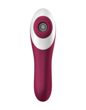 2 en 1 Vibromasseur et stimulateur de clitoris USB rouge Dual Crush Satisfyer
