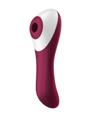 2 en 1 Vibromasseur et stimulateur de clitoris USB rouge Dual Crush Satisfyer