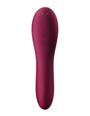 2 en 1 Vibromasseur et stimulateur de clitoris USB rouge Dual Crush Satisfyer