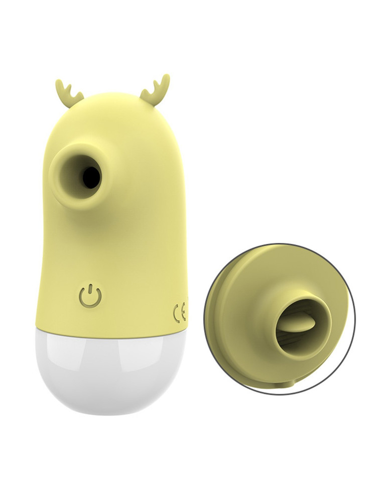 2 en 1 Stimulateur clitoridien par vibrations et par langue USB Cerf