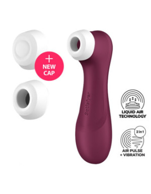 Stimulateur de clitoris 2 embouts avec techonologie Liquid Air Pro 2 Generation 3 rouge USB Satisfyer