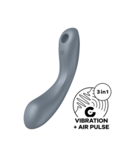 2 en 1 Stimulateur clitoridien air pulsé et vibromasseur point G Curvy Trinity 1 Gris Satisfyer