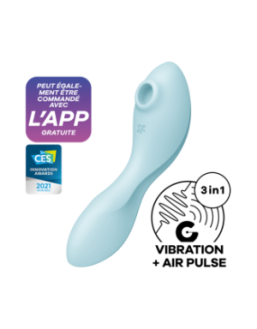 Vibromasseur connecté 3 en 1 Bleu USB Curvy Trinity 5+