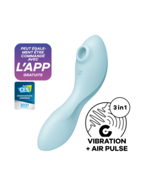 Vibromasseur connecté 3 en 1 Bleu USB Curvy Trinity 5+