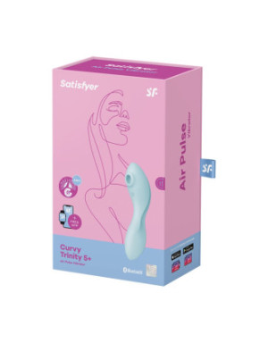 Vibromasseur connecté 3 en 1 Bleu USB Curvy Trinity 5+