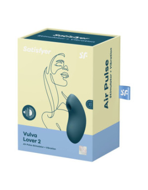 Stimulateur clitoridien par air pulsé et vibration bleu USB Vulva Lover 2 Satisfyer