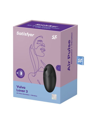 Stimulateur clitoridien par air pulsé et vibration noir USB Vulva Lover 3 Satisfyer