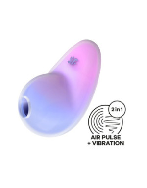Stimulateur clitoridien par onde de pression sans contact et par vibration USB violet et rose, Pixie Dust Satisfyer