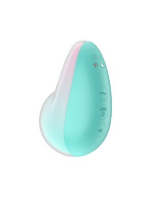 Stimulateur clitoridien par onde de pression sans contact et par vibration USB vert et rose, Pixie Dust Satisfyer
