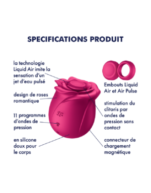 Stimulateur de clitoris rose par ondes de pression ou sans contact Pro 2 Classic Blossom Satisfyer