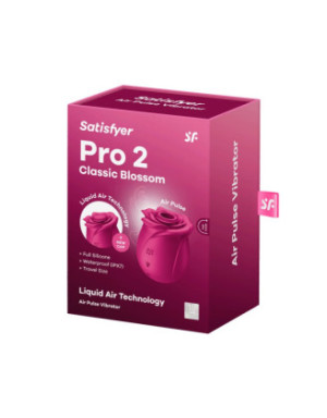 Stimulateur de clitoris rose par ondes de pression ou sans contact Pro 2 Classic Blossom Satisfyer