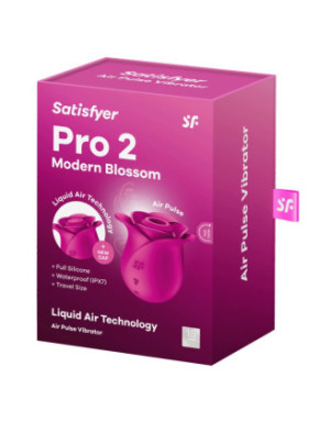 Stimulateur de clitoris rose par ondes de pression ou sans contact Pro 2 Modern Blossom Satisfyer