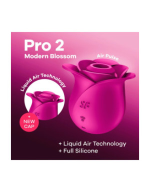 Stimulateur de clitoris rose par ondes de pression ou sans contact Pro 2 Modern Blossom Satisfyer