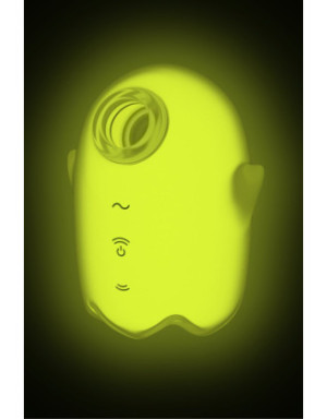 Stimulateur de clitoris fluorescent vibration et air pulsé USB vert Glowing Ghost Satisfyer