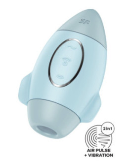 Stimulateur de clitoris violet vibration et air pulsé USB vert Mission control Satisfyer