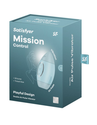 Stimulateur de clitoris violet vibration et air pulsé USB vert Mission control Satisfyer