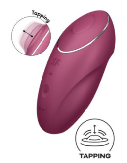 Vibromasseur à poser, stimulateur clitoridien rouge Tap & Climax 1 Satisfyer
