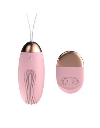 Oeuf vibrant rainuré rose USB avec télécommande