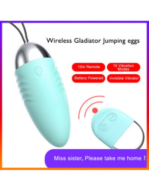 Oeuf  vibrant turquoise avec télécommande à piles 