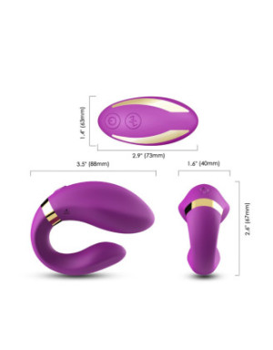 Vibromasseur forme U Violet pour couple avec double moteurs