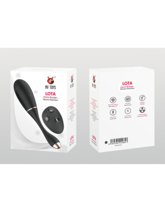 Œuf vibrant télécommandé USB noir avec option commande vocale LOLA-S