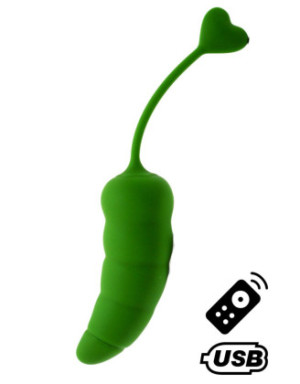 PIMENTO, Un Œuf vibrant avec télécommande, couleur et forme "Piment" en silicone médical
