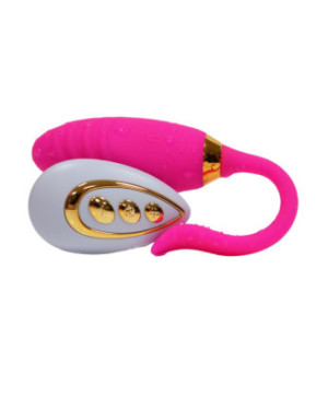 PLEASURE, Un Œuf vibrant USB avec télécommande, dans un silicone médical doux et rainuré