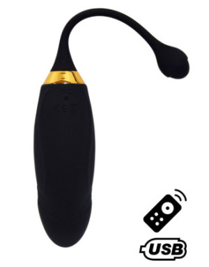 HAPPY, Un Œuf vibrant long USB avec télécommande, dans un silicone médical doux et lisse