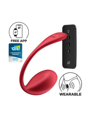 Oeuf vibrant télécommandé rouge Shiny Petal Satisfyer